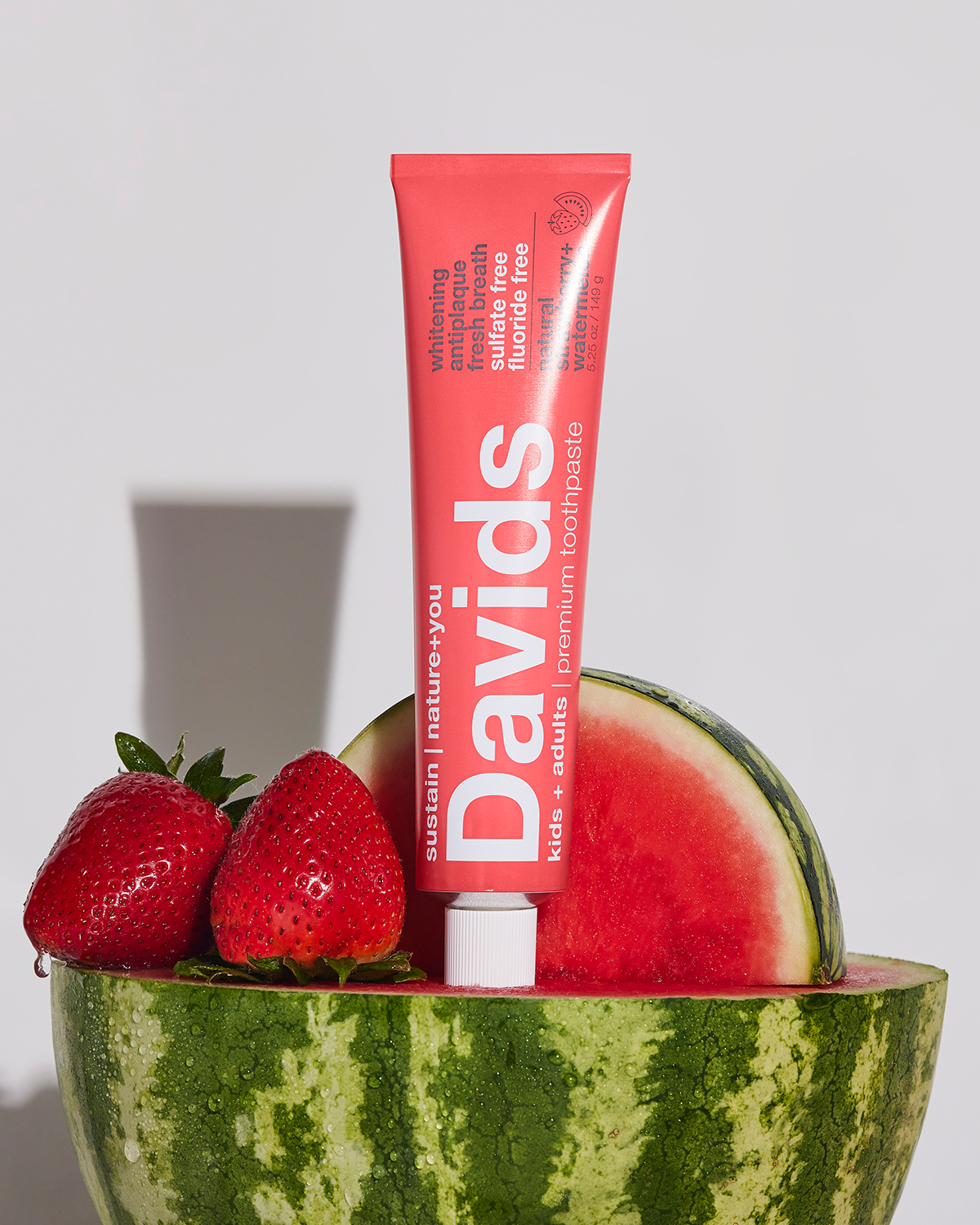 Davids kids + adults premium toothpaste / strawberry watermelon